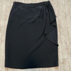 Lafayette 148 black slim wrap skirt sz 8